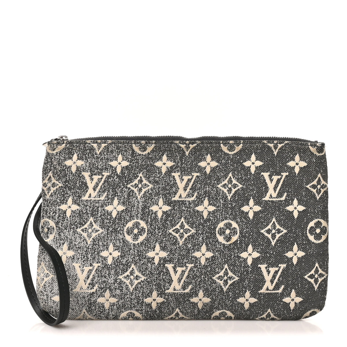 Louis Vuitton Denim Monogram Jacquard Neverfull MM GM Pochette Gray 1 of 8