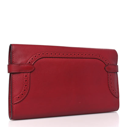 Hermes Swift Ghillies Kelly Longue Wallet Rouge Grenat 3 of 8