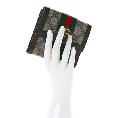 Gucci GG Supreme Monogram Web Ophidia French Flap Wallet Beige New Acero 2 of 6