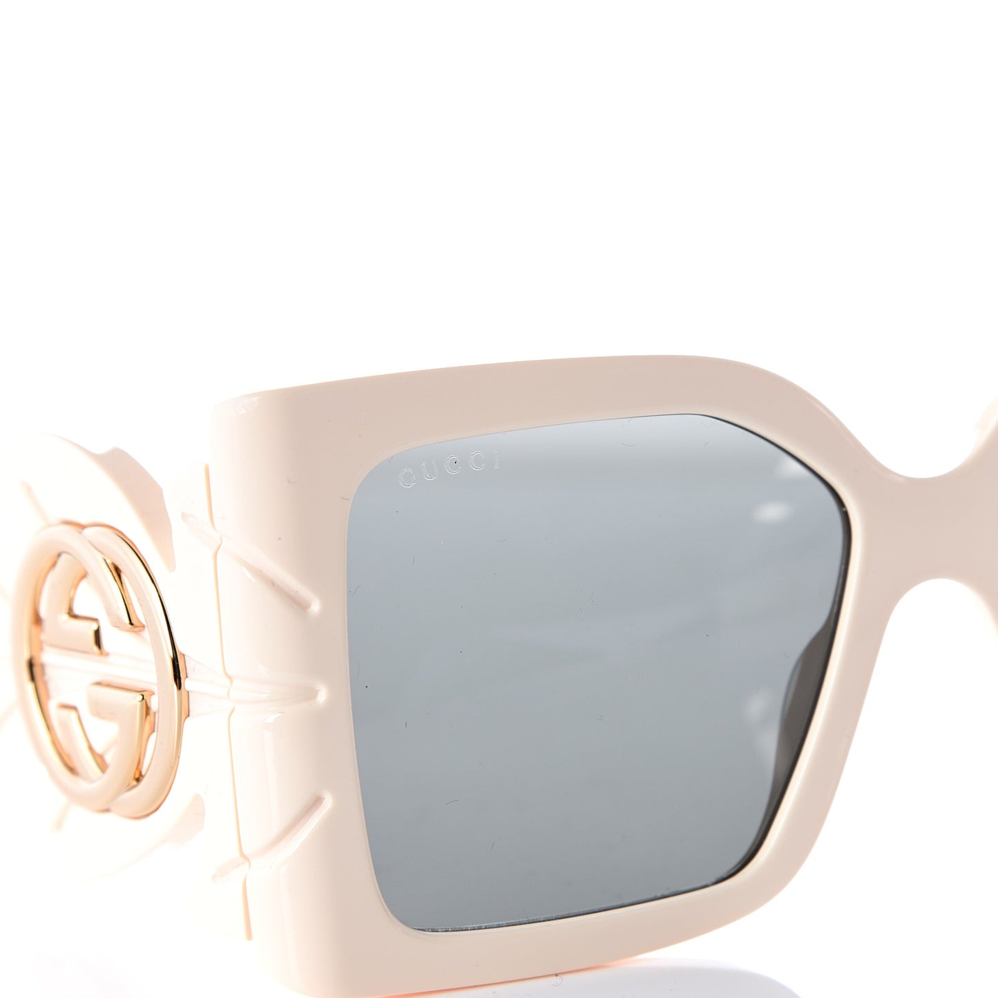 Acetate Square Frame Wing Sunglasses GG0535S White