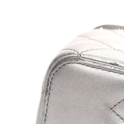 Chanel Metallic Lambskin Quilted Small CC Dynasty Vanity Case With Chain Silver 15 of 16