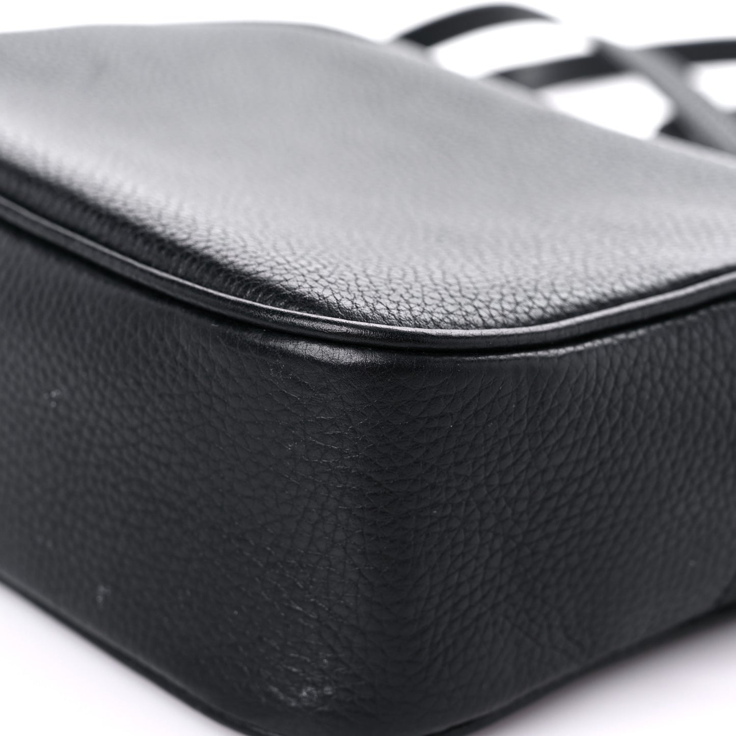 Pebbled Calfskin Small Soho Disco Bag Black