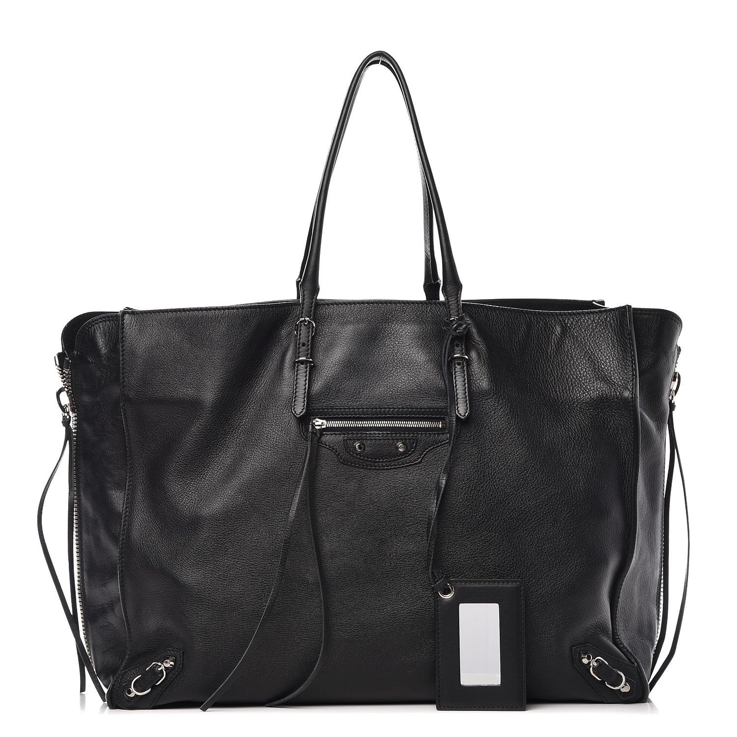 Supple Calfskin Papier A4 Zip Around Tote Black