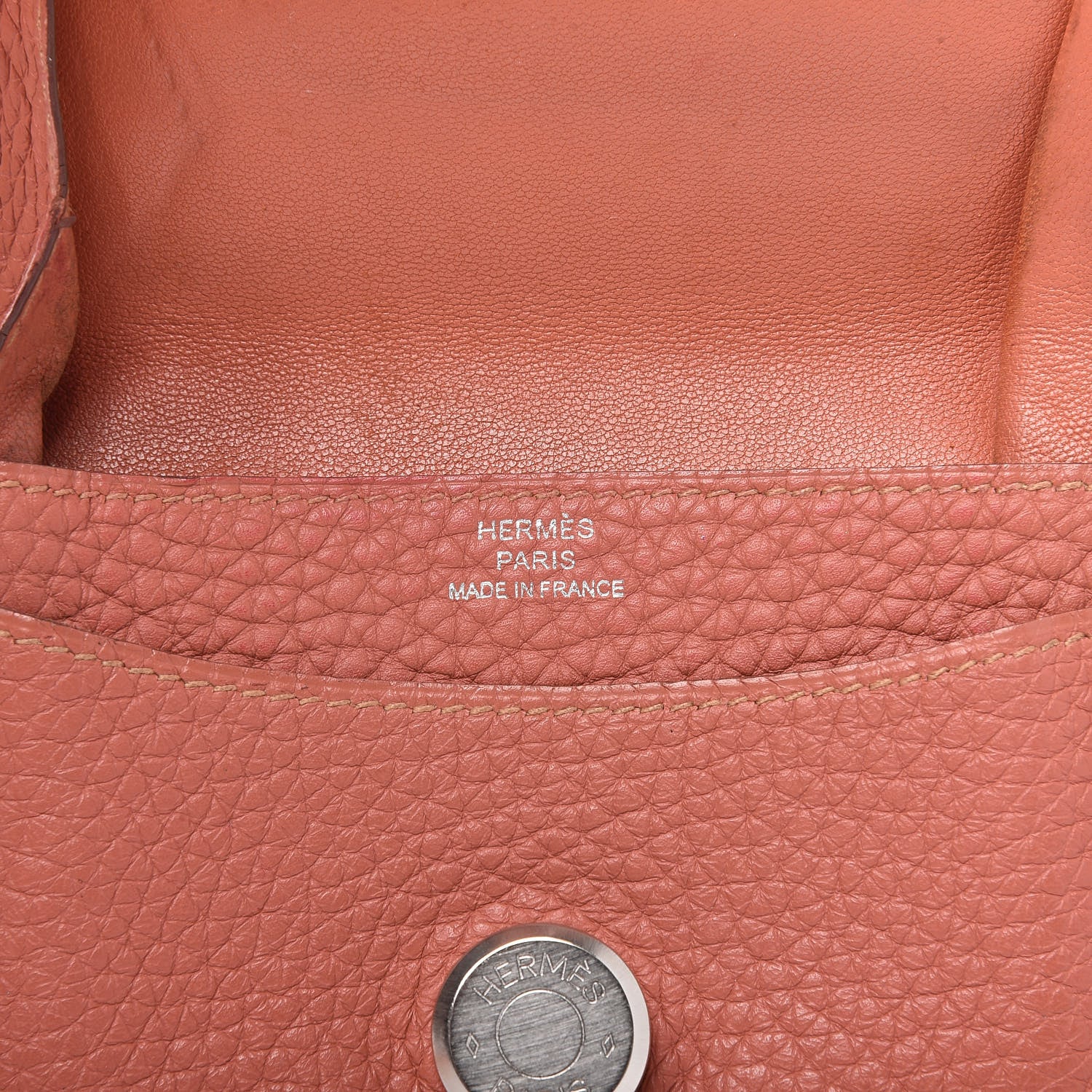 Hermes Taurillon Clemence Dogon Card Case Rose Thè 7 of 18