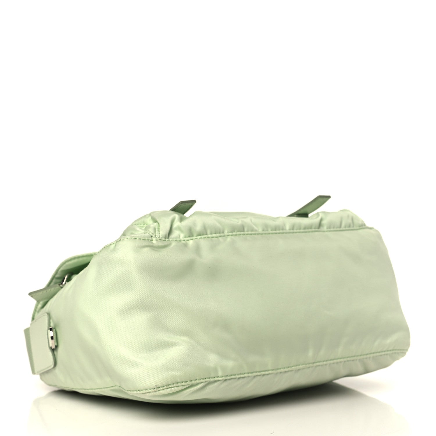 Prada Re-Nylon Vela Saffiano Pocket Double Buckle Messenger Shoulder Bag Acqua 4 of 9