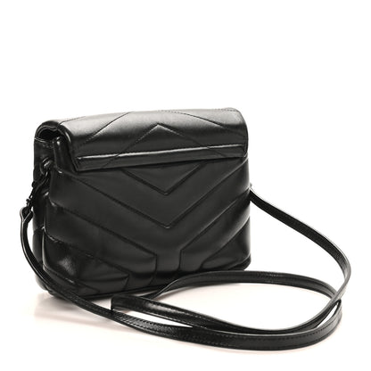 Saint Laurent Calfskin Y Quilted Monogram Monochrome Toy Loulou Crossbody Bag Black 3 of 10