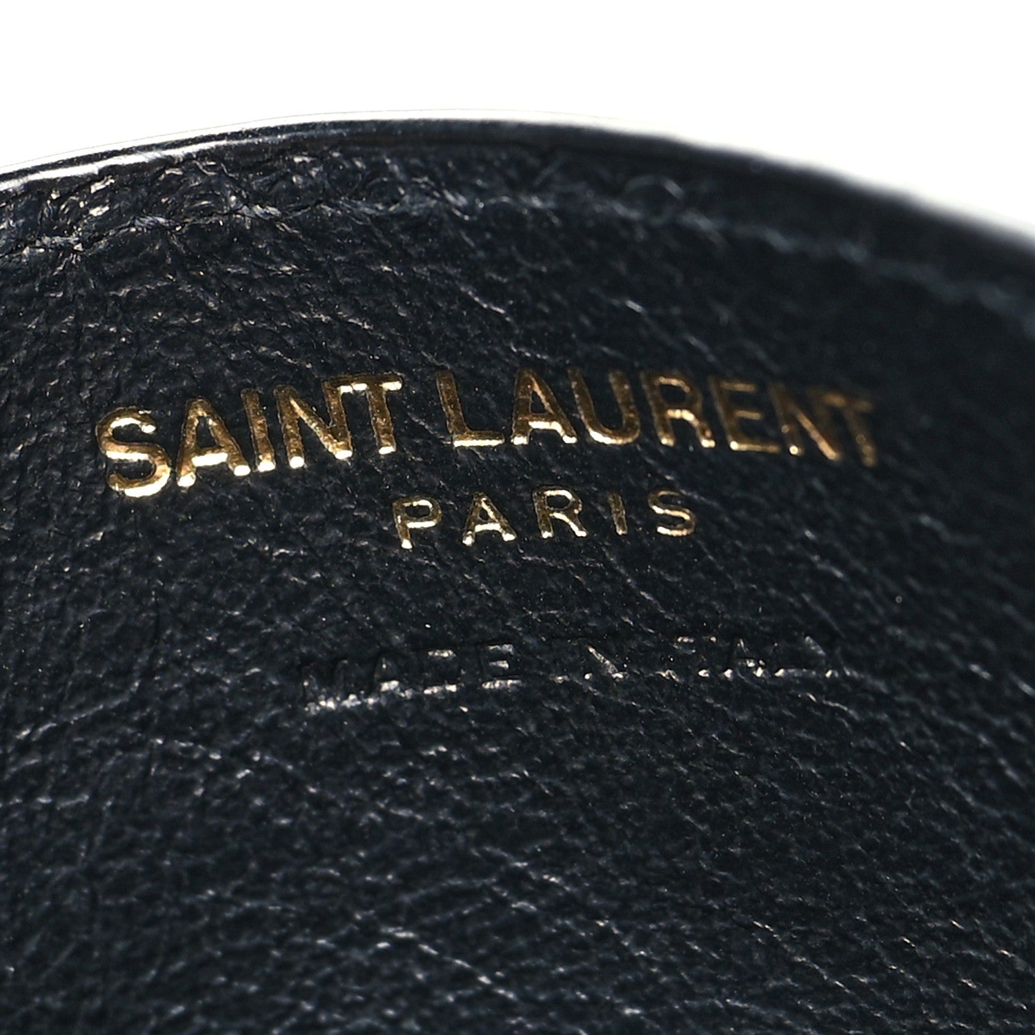 Saint Laurent Grain De Poudre Matelasse Chevron Monogram Credit Card Case Black 6 of 9