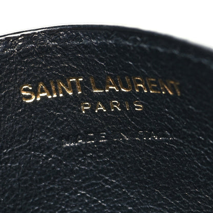 Saint Laurent Grain De Poudre Matelasse Chevron Monogram Credit Card Case Black 6 of 9