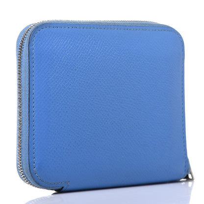 Hermes Epsom Silk'In Compact Wallet Bleu Paradis 3 of 19