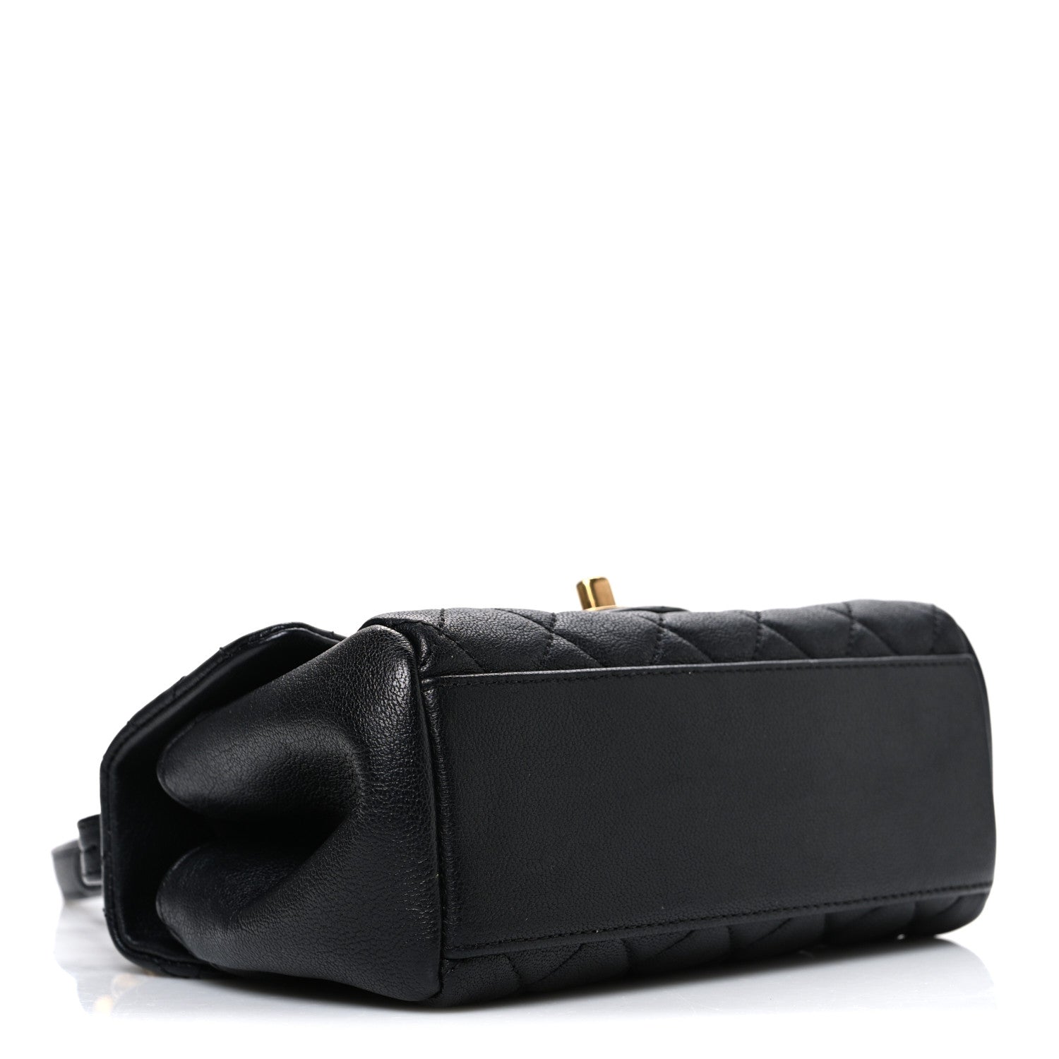 Chanel Shiny Sheepskin Quilted Mini Trapezio Flap Black 4 of 10