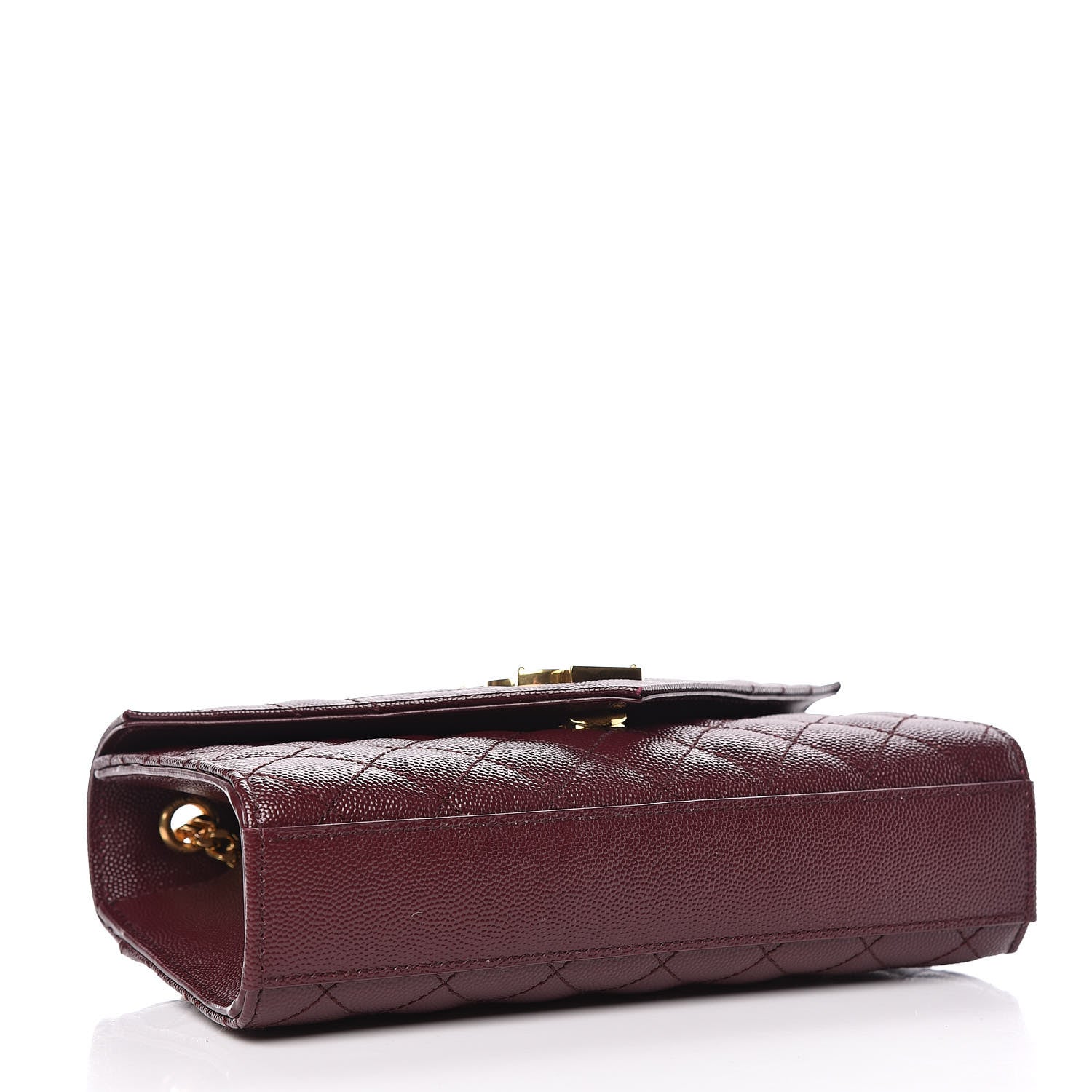 Saint Laurent Grain De Poudre Tri-Quilt Monogram Small College Bag Burgundy 4 of 8