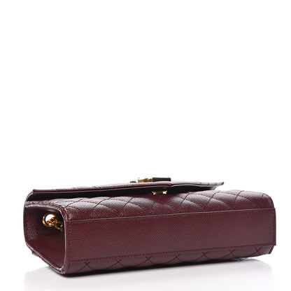 Saint Laurent Grain De Poudre Tri-Quilt Monogram Small College Bag Burgundy 4 of 8