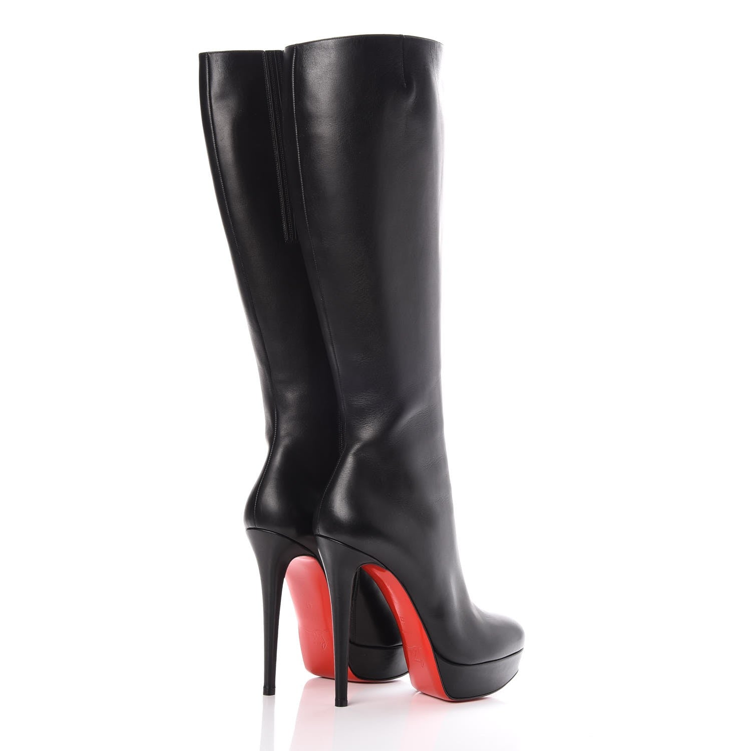 Christian Louboutin Calfskin Bianca Botta 140 Knee Boots 41 Black 4 of 9