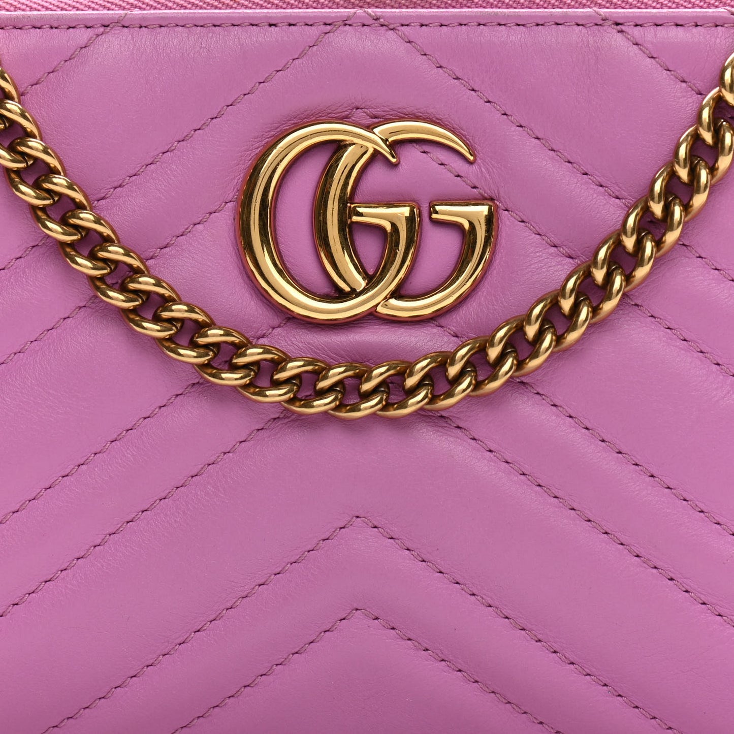 Calfskin Matelasse Mini GG Marmont Chain Bag Candy Mousse