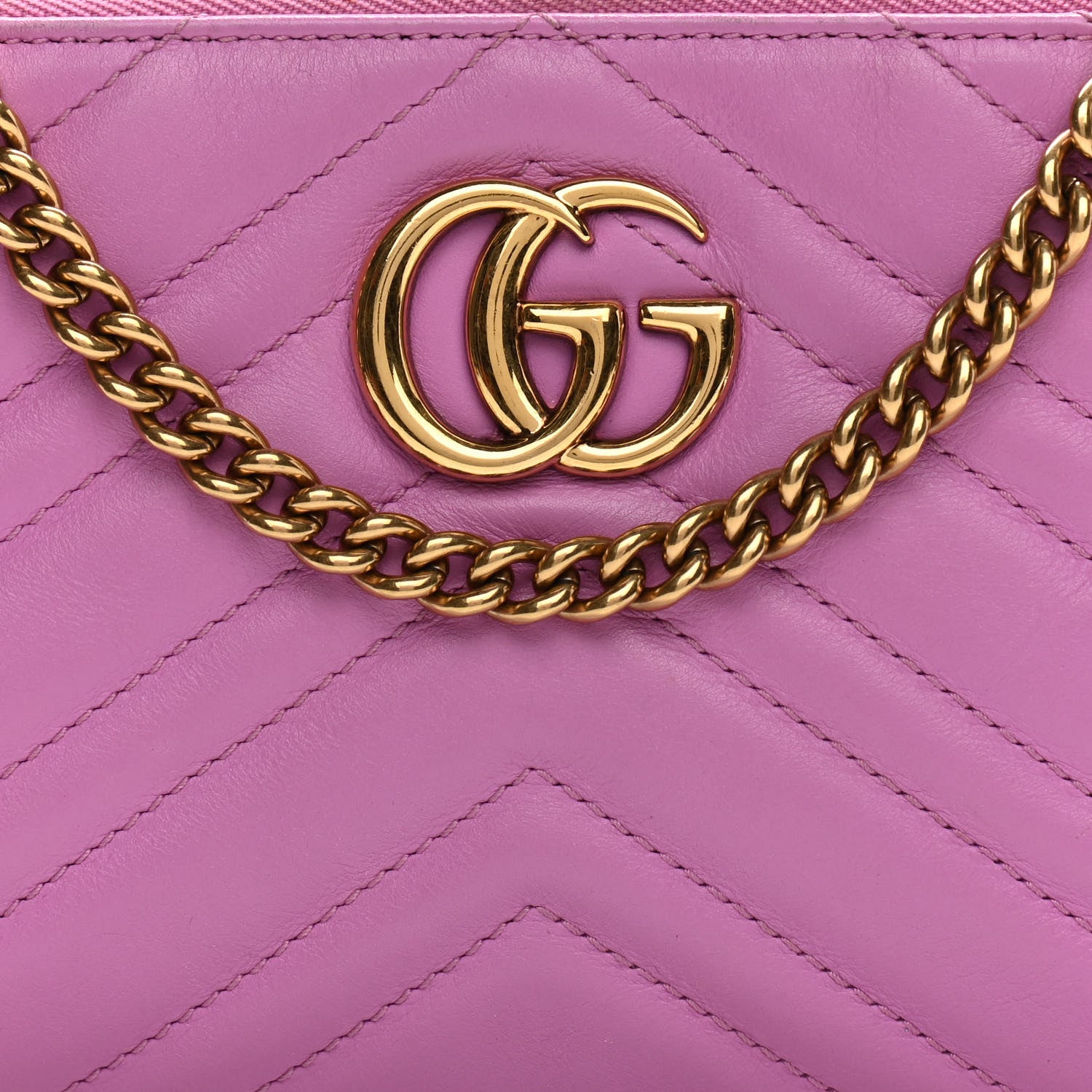Gucci Calfskin Matelasse Mini GG Marmont Chain Bag Candy Mousse 7 of 11