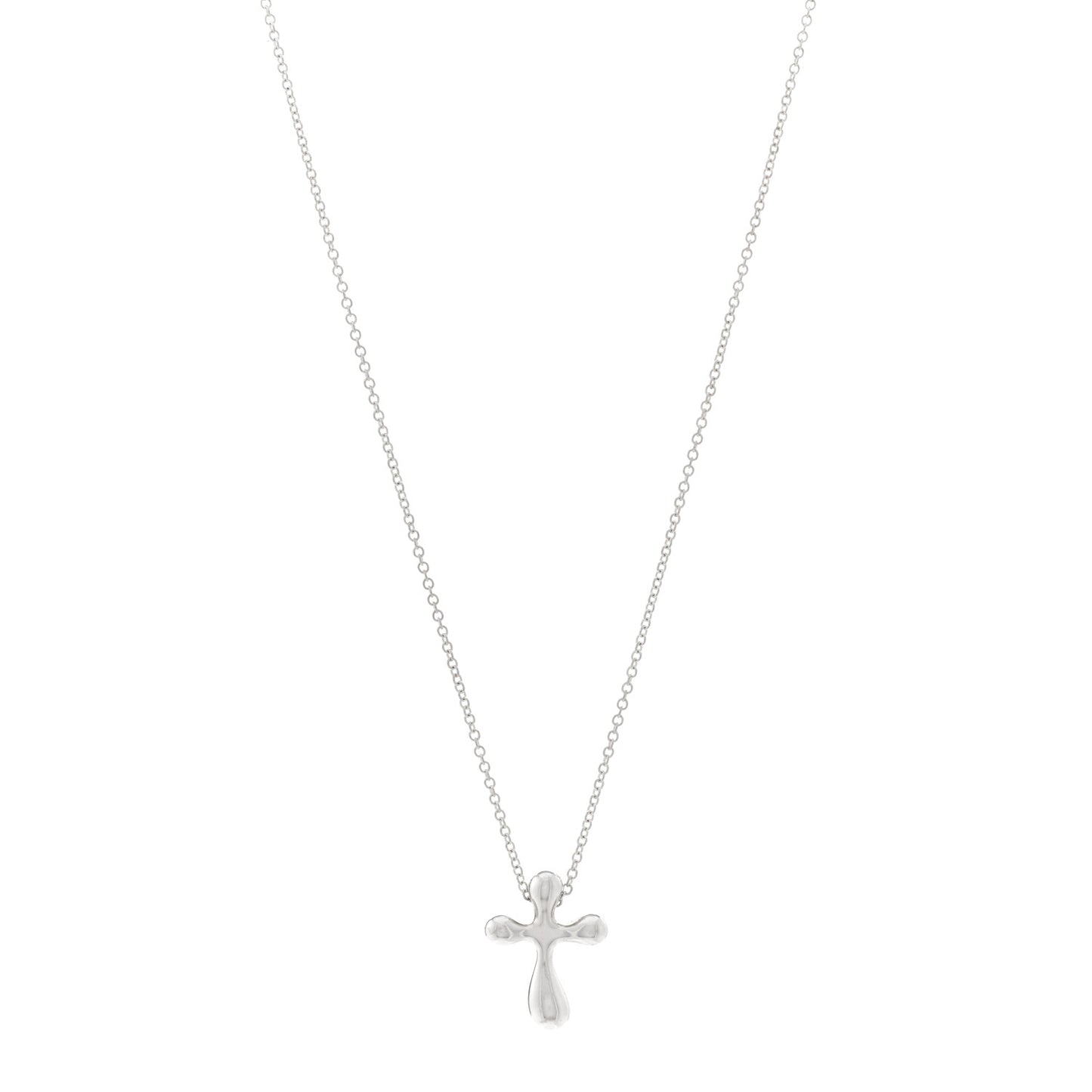Sterling Silver 12mm Elsa Peretti Cross Pendant Necklace