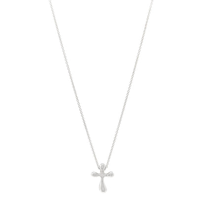 Tiffany Sterling Silver 12mm Elsa Peretti Cross Pendant Necklace 1 of 4