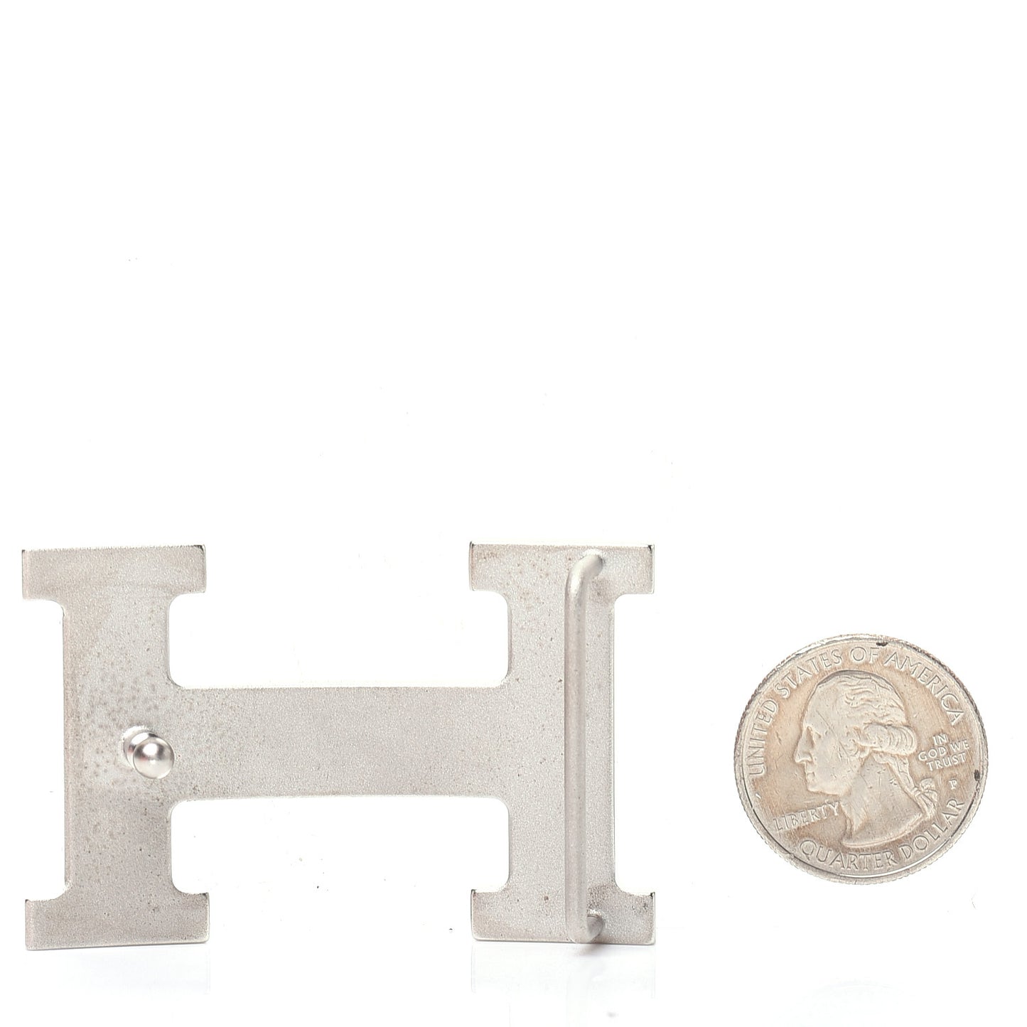 Polished Palladium 32mm H Belt Buckle Silver