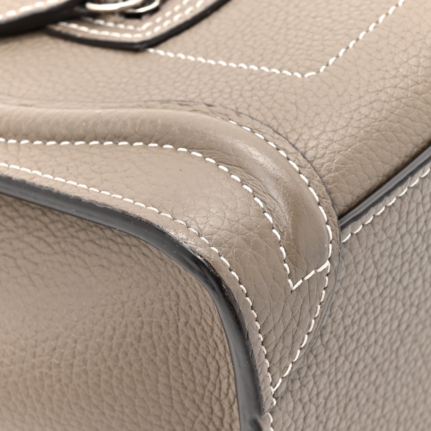 Celine Drummed Calfskin Nano Luggage Souris 10 of 13