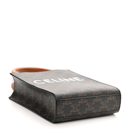 Celine Triomphe Canvas Calfskin Mini Vertical Cabas Tan 4 of 8
