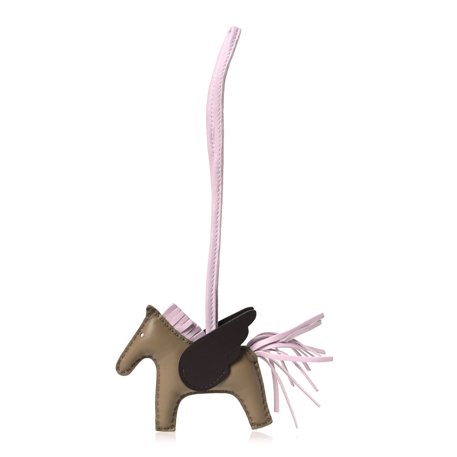 Hermes Milo Lambskin Grigri Rodeo Pegase Horse Bag Charm PM Beige Marfa Mauve Pale Moka 1 of 5
