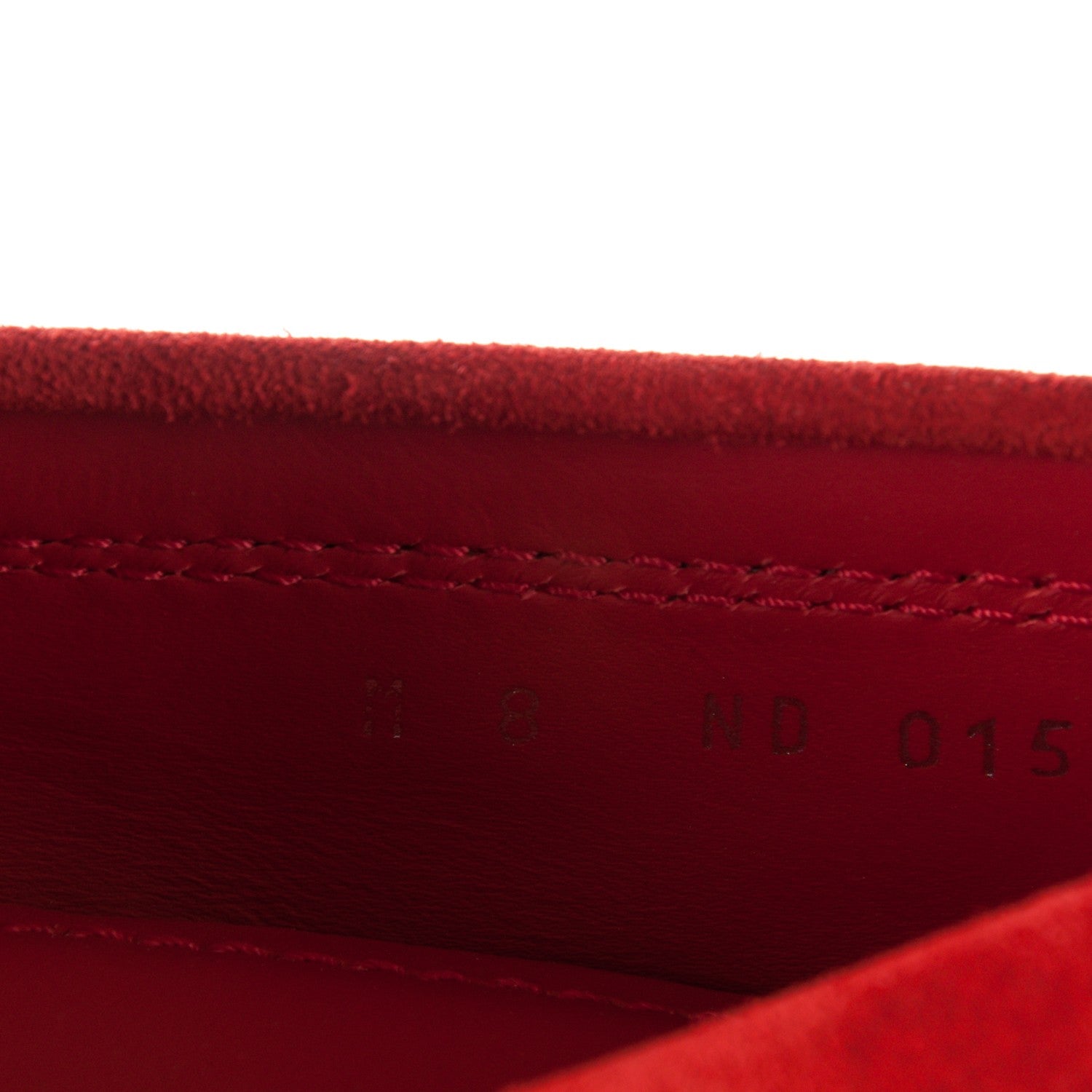 Louis Vuitton Suede Damier Shade Moccasin Loafers 8 Rouge 8 of 8