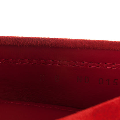 Louis Vuitton Suede Damier Shade Moccasin Loafers 8 Rouge 8 of 8