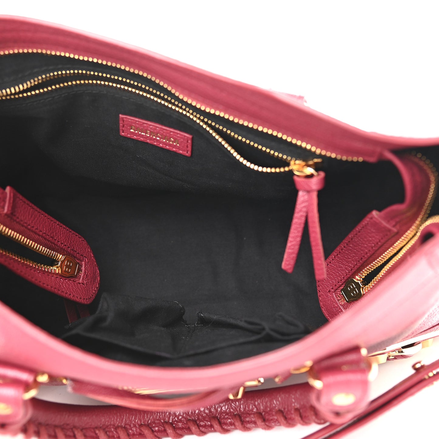 Chevre Gold Metallic Edge Hardware S City Rouge Grenat