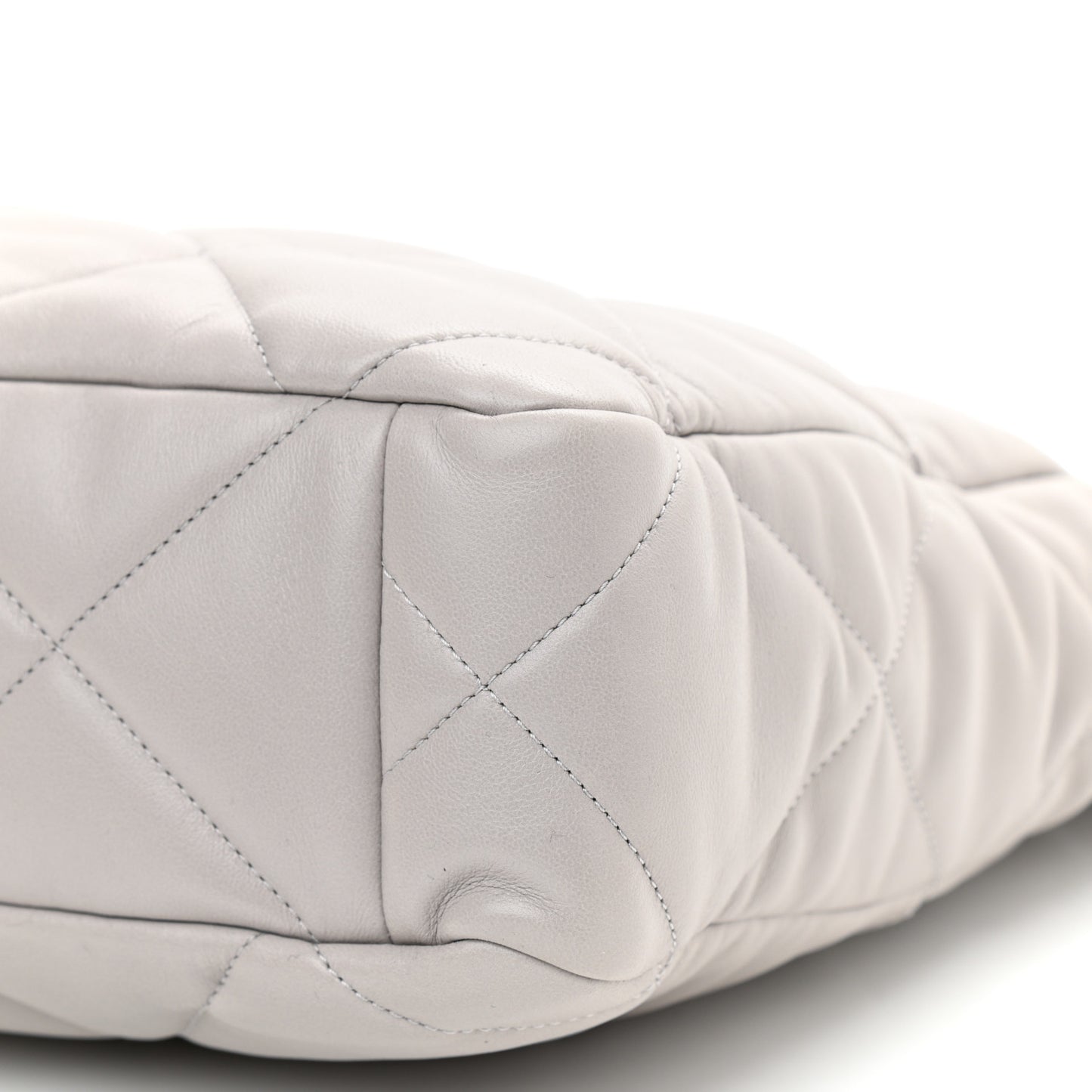 Lambskin Quilted Chanel 19 Shopping Bag Grey