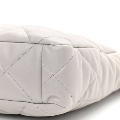 Chanel Lambskin Quilted Chanel 19 Shopping Bag Grey 10 of 11