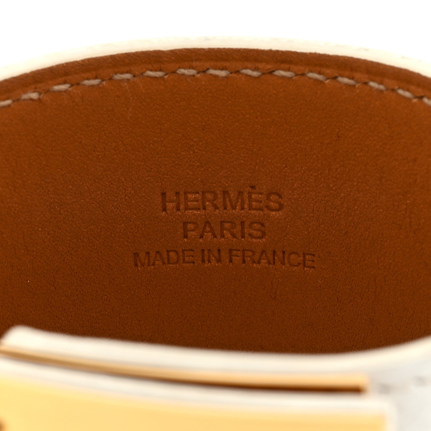 Hermes Epsom Kelly Dog Bracelet White 3 of 4