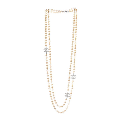 Chanel Pearl CC Long Necklace Light Gold 4 of 7