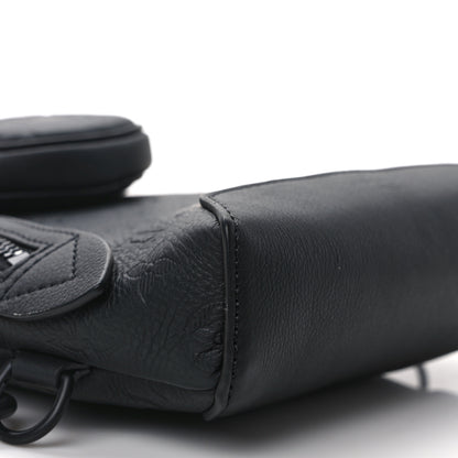 Louis Vuitton Calfskin Shadow Monogram Duo Slingbag Black 8 of 11