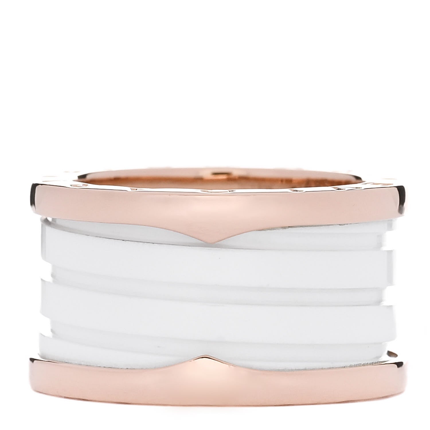 Bulgari 18K Rose Gold White Ceramic B.Zero1 Four-Band Ring 52 6 3 of 5