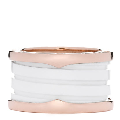 Bulgari 18K Rose Gold White Ceramic B.Zero1 Four-Band Ring 52 6 3 of 5