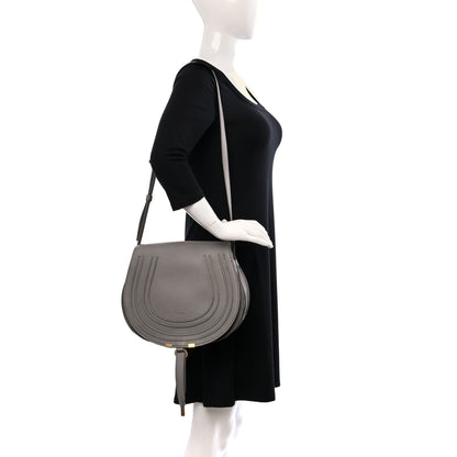 Chloe Calfskin Medium Marcie Round Crossbody Bag Cashmere Grey 2 of 11