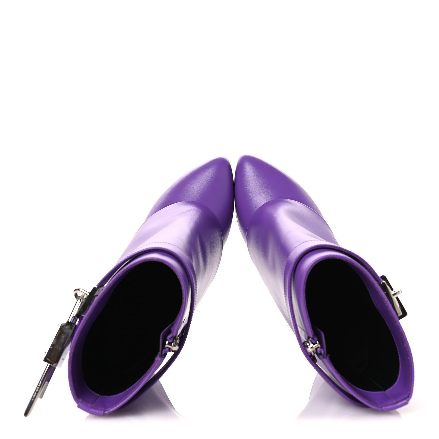 Calfskin Shark Lock Ankle Boots 35 Ultraviolet