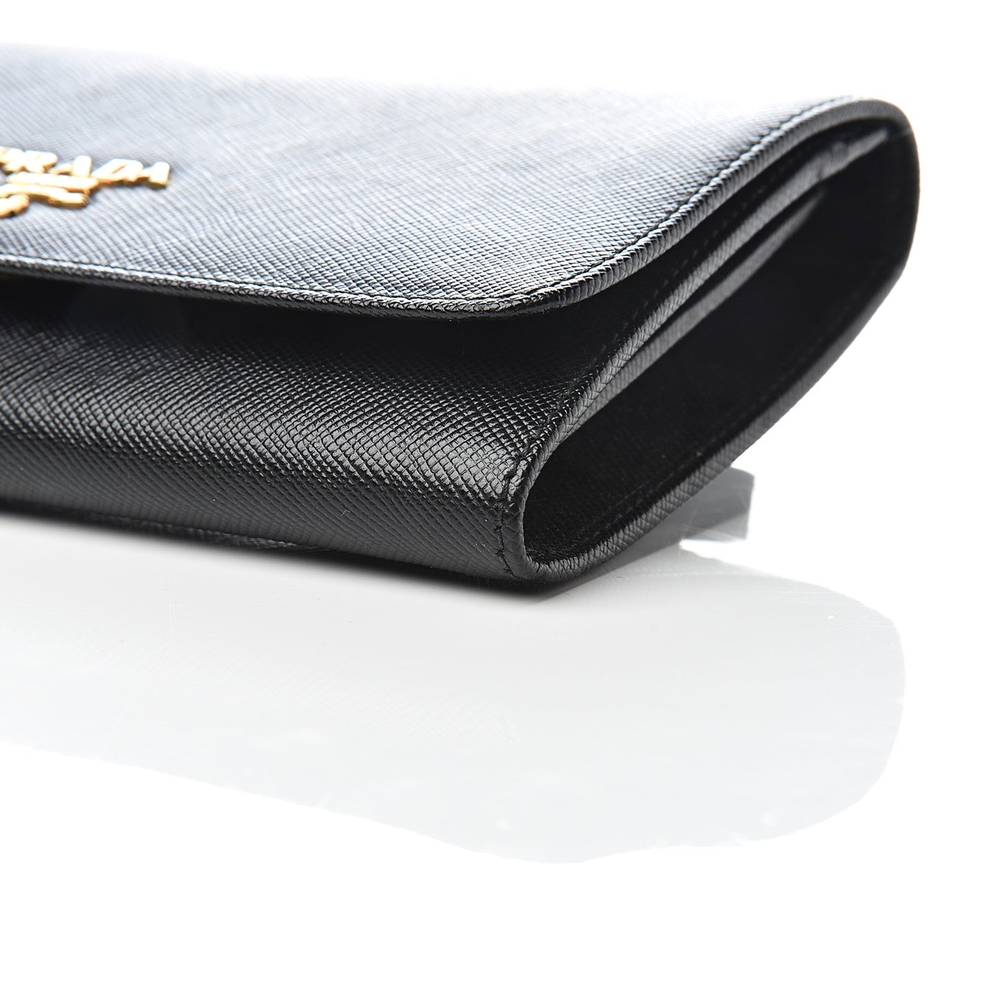Saffiano Metal Wristlet Black
