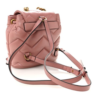 Gucci Nappa Chevron Matelasse GG Marmont Backpack Carmine Rose 3 of 10