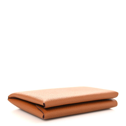 Hermes Epsom Calvi Duo Card Case Gold 4 of 8