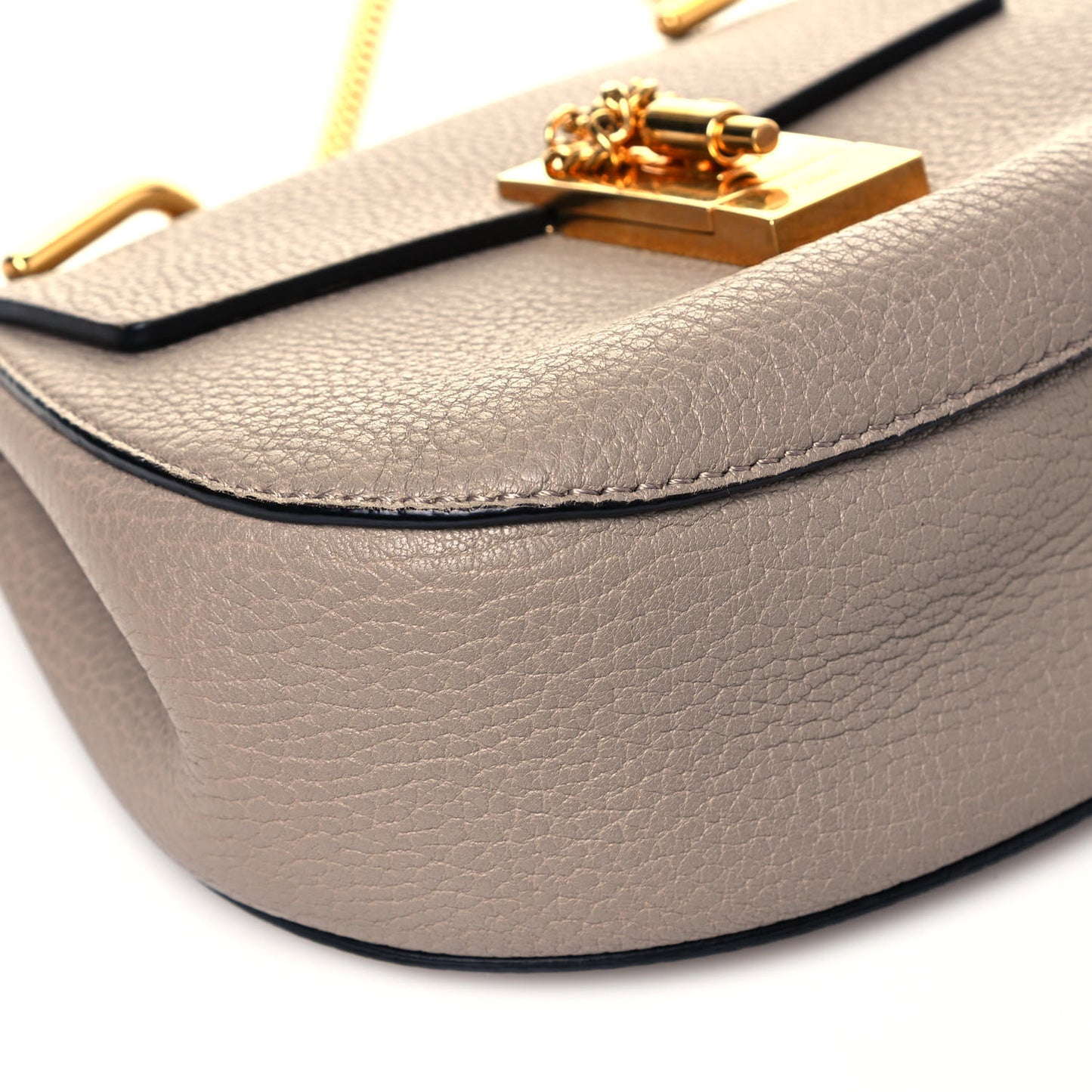 Grained Lambskin Mini Drew Shoulder Bag Motty Grey