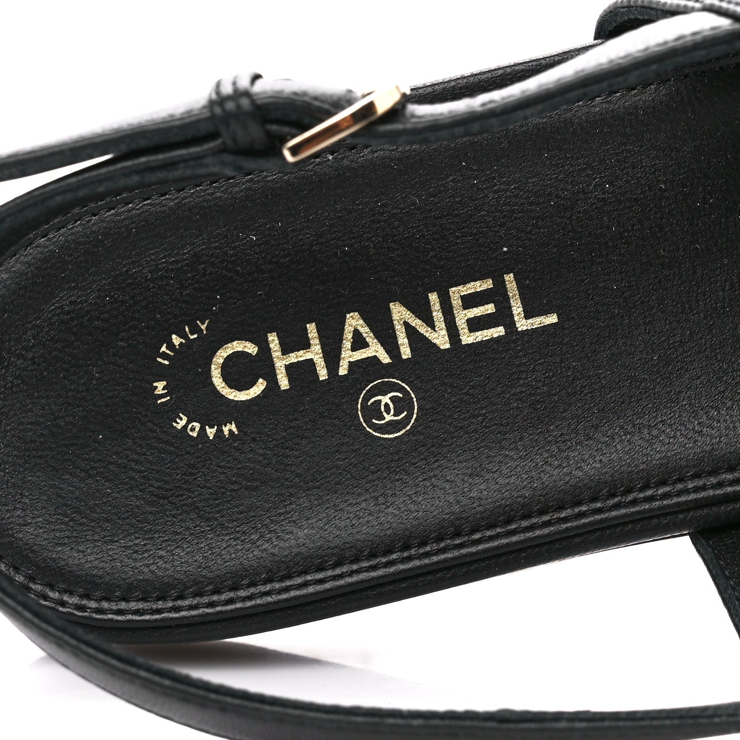 Chanel Lambskin Gripoix CC Thong Sandals 40.5 Black Gold 7 of 9