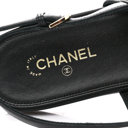 Chanel Lambskin Gripoix CC Thong Sandals 40.5 Black Gold 7 of 9
