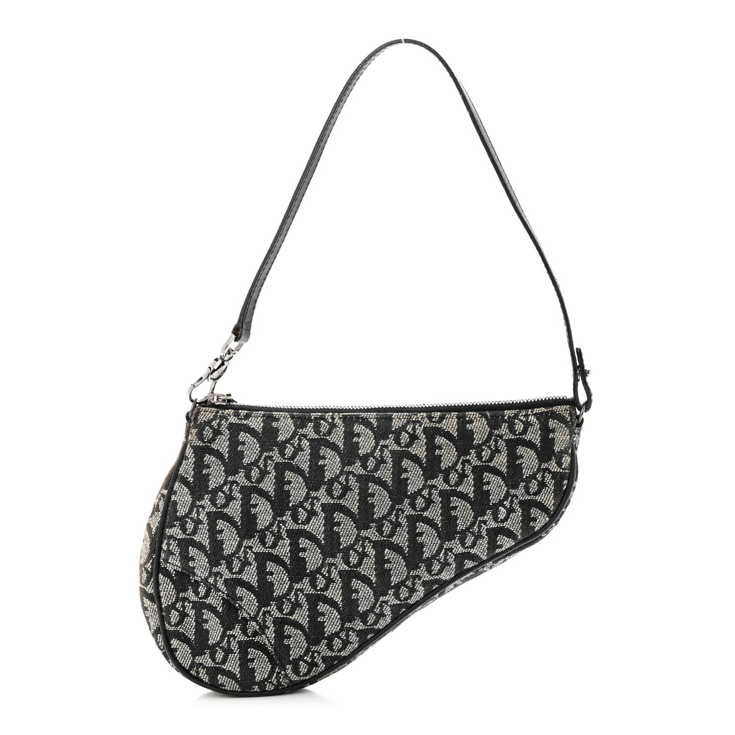 Christian Dior Monogram Mini Saddle Pochette Black 1 of 15