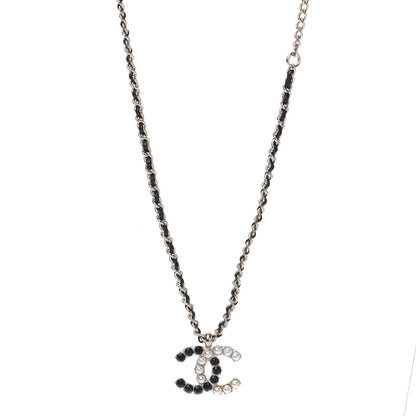 Chanel Lambskin Resin Pearl Dazzling Domino Short Necklace Gold Black 1 of 4