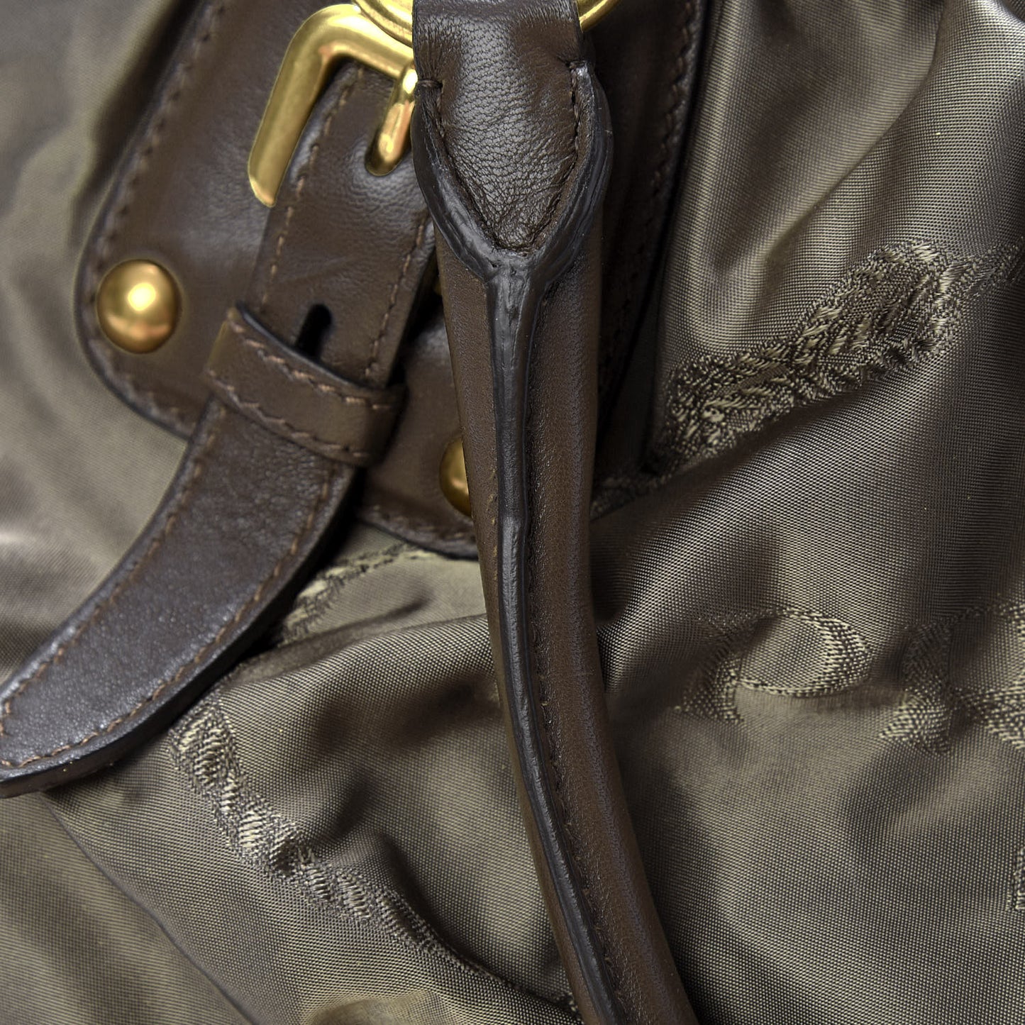 Tessuto Nylon Jacquard Logo Tote Fumo