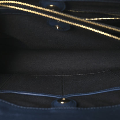 Burberry Grainy Calfskin House Check Large Banner Tote Ink Blue 6 of 10