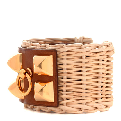 Hermes Barenia Osier Collier De Chien CDC Picnic Bracelet Fauve 1 of 4