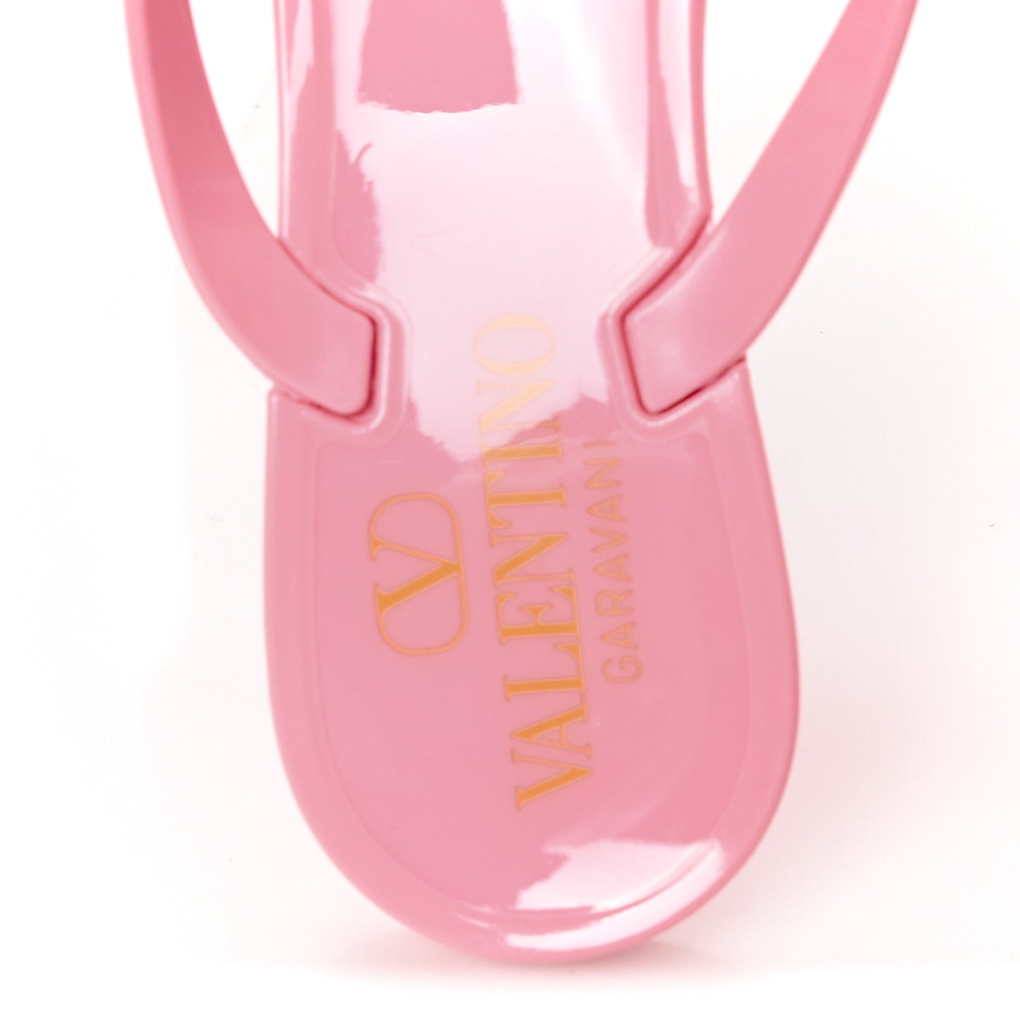 PVC Jelly Glitter Rockstud Bow Thong Sandals 35 Bubble Gum