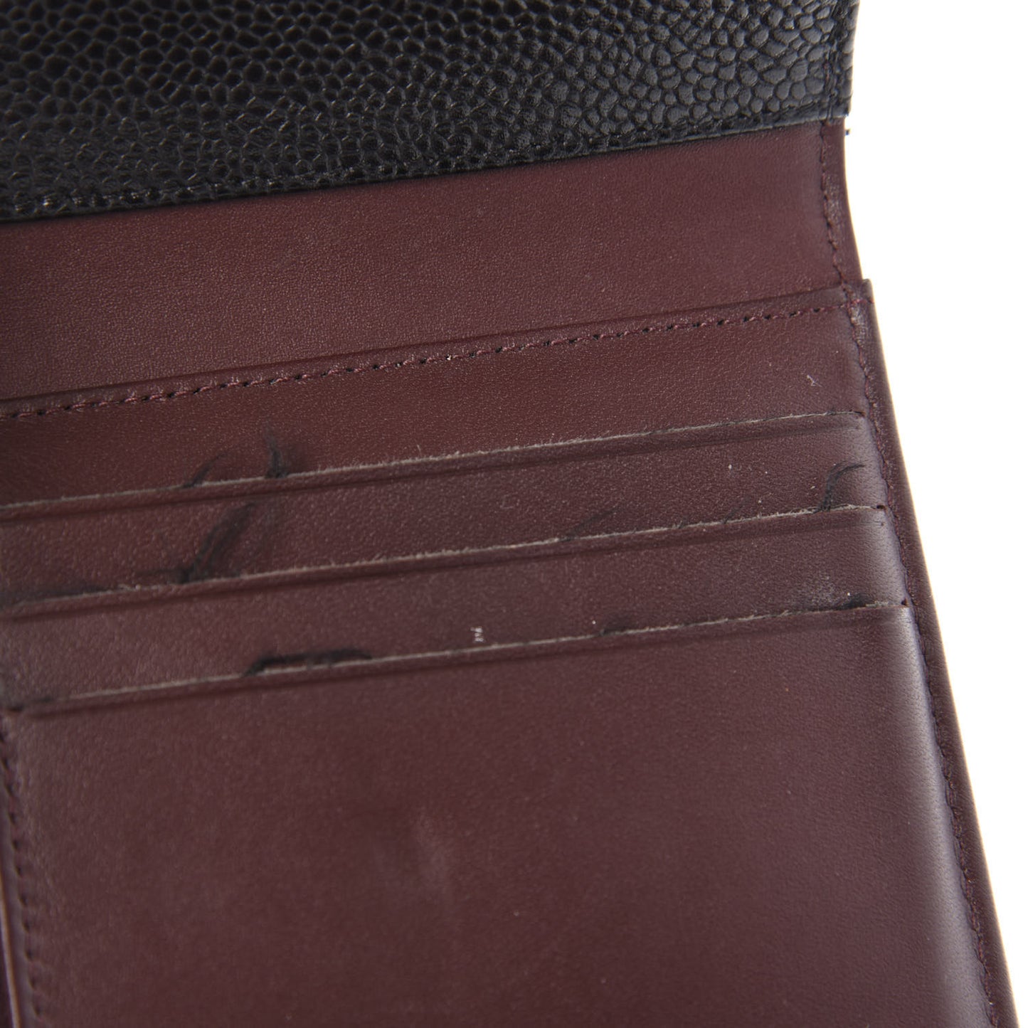 Caviar Quilted Compact Flap Wallet Black